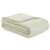 Folded AmeliaHome Meadore cream bedspread with pom poms