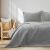 AmeliaHome LAILA grey velvet bedspread on bed with pillows, glamour style
