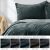AmeliaHome Laila graphite grey velvet bedspread with pillows and color variations