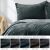 AmeliaHome Laila graphite grey velvet bedspread with lighting conditions examples