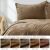 AmeliaHome LAILA cappuccino velvet bedspread with color variations