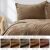 AmeliaHome Laila cappuccino velvet bedspread color variations under different lighting