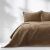 AmeliaHome Laila cappuccino velvet quilted bedspread and pillow set