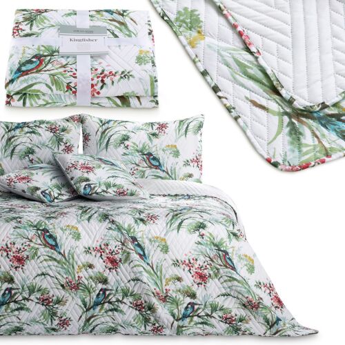 AmeliaHome Kingfisher white boho bedspread set with matching pillows