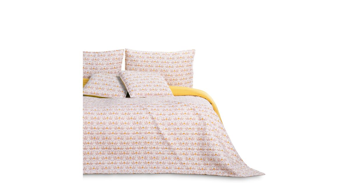 Tagesdecke FOLKY Farbe weiß gedruckt Stil Boho Stoff Mikrofaser 220x240 AmeliaHome 111449258