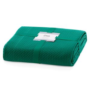Folded AmeliaHome CARMEN Bottle Green Bedspread 220x240 cm - Interior design