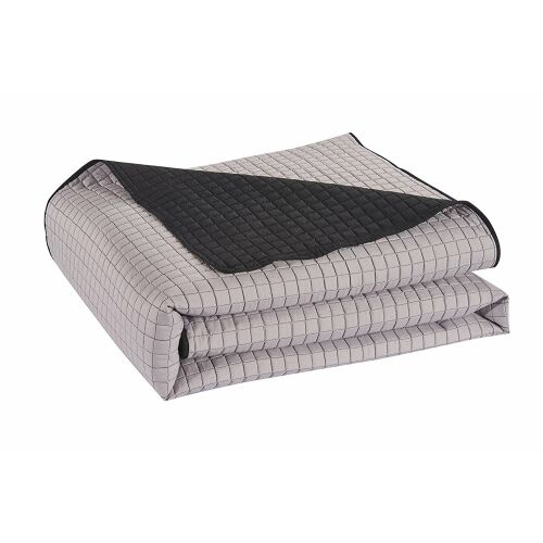 Folded DecoKing PAUL reversible black and grey bedspread