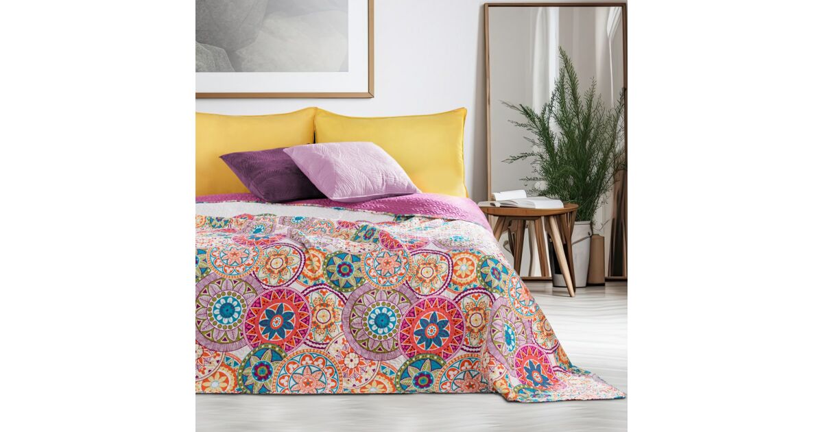 Tagesdecke BIBI Farbe weiß bedruckt Stoff Mikrofaser 200x220 DecoKing 111449391