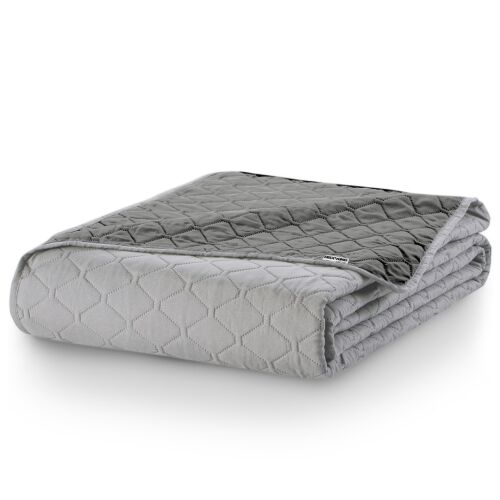 Folded DecoKing Axel graphite grey quilted bedspread
