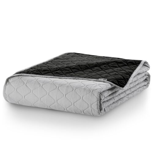 Folded DecoKing Axel grey and black microfiber bedspread 170x210 cm
