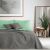 DecoKing AXEL mint green and grey reversible bedspread in bedroom setting