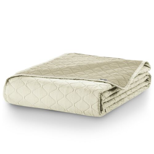 Folded DecoKing AXEL beige microfiber bedspread 240x260