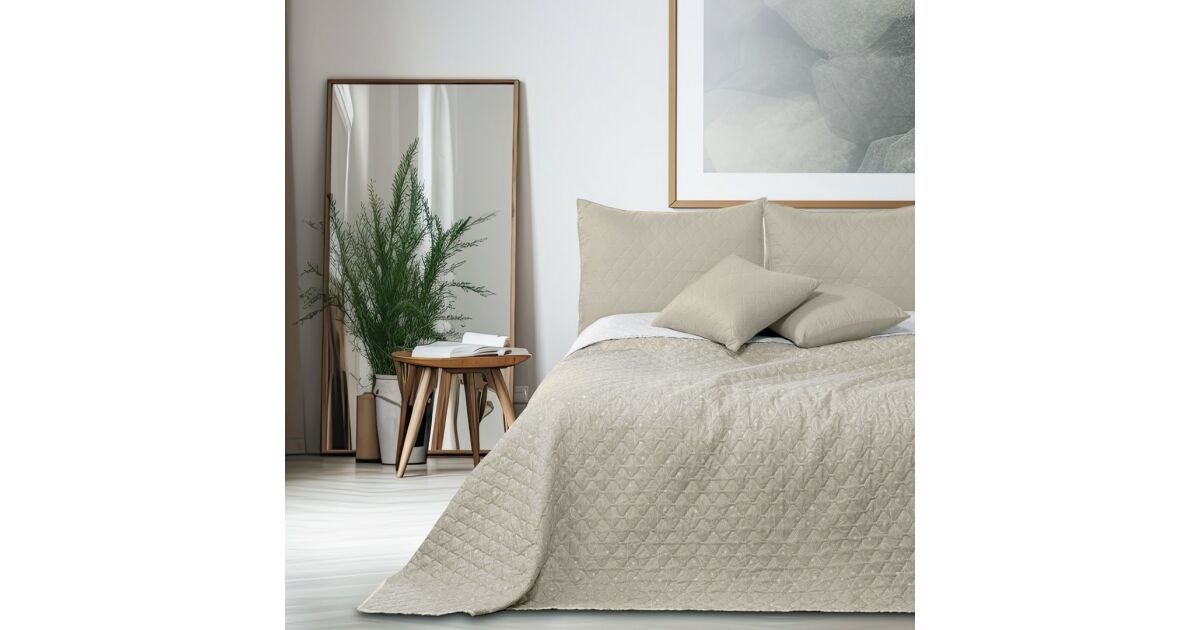 Tagesdecke ALHAMBRA Farbe beige bedruckter Stoff Mikrofaser 220x240 DecoKing 111449659