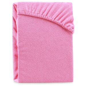 Pink terry fitted sheet, 220-240x220 cm, AmeliaHome Ruby collection - AmeliaHome