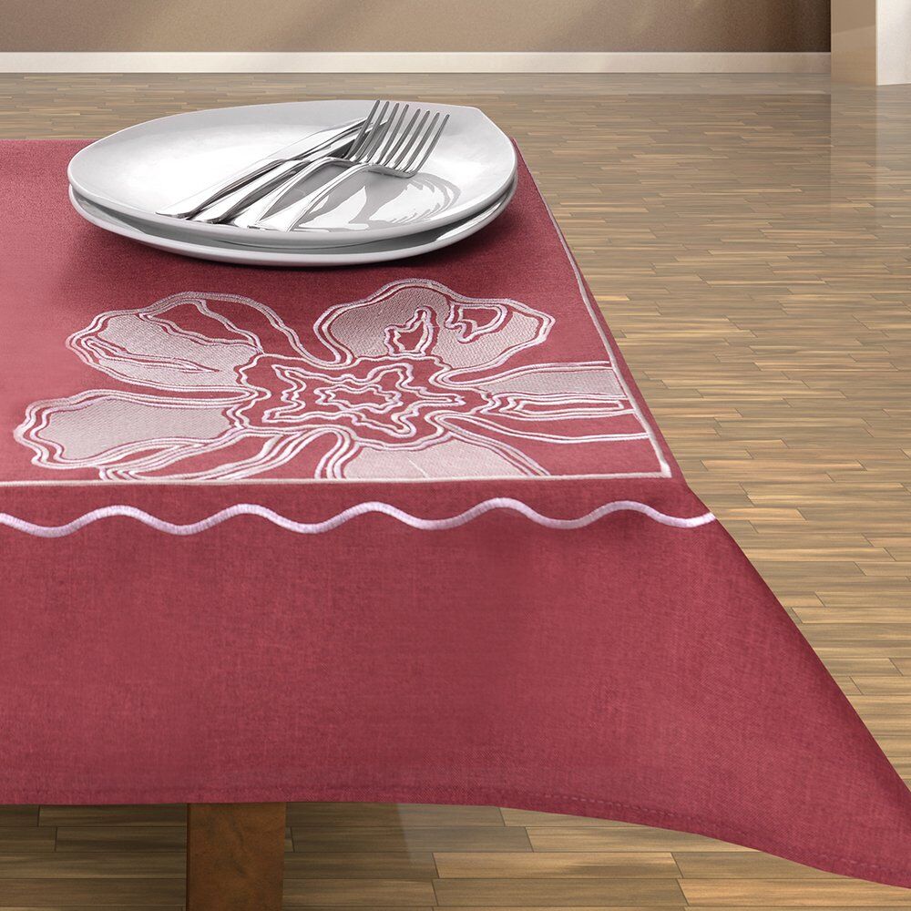 Asztalterítő OLD COLLECTIONS piros hímzett motívum virágos 110x16...