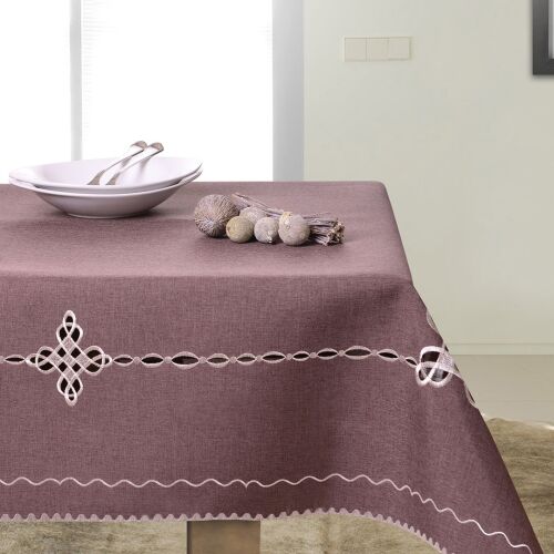 Față de masă brodată maro Decor Tephani Old Collections 40x140 cm