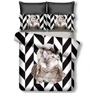 Set lenjerie de pat DecoKing Anilove cu imprimeu animal alb-negru 155x220 cm - Lenjerie de pat - tineri și adulți