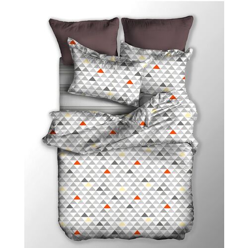 DecoKing BASIC szary geometryczny wzór pościeli 155x220 cm