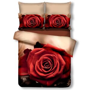 Pościel DECO M kolor cappuccino nadrukowany wzór kwiatowy 155x220_80x80*1 DecoKing 111451306 - Pościel - młodzież i dorośli