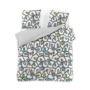 DecoKing Ducato graue gemusterte Bettwäsche-Set 200x200 cm - Bettwäsche - Jugend und Erwachsene
