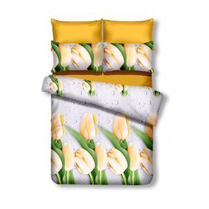 Спален комплект DecoKing Emerald Cream с флорален мотив 155x220 - Спално бельо - за младежи и възрастни