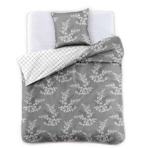 Set lenjerie de pat DecoKing Hypnosis gri cu model floral vedere de sus - Lenjerie de pat - tineri și adulți