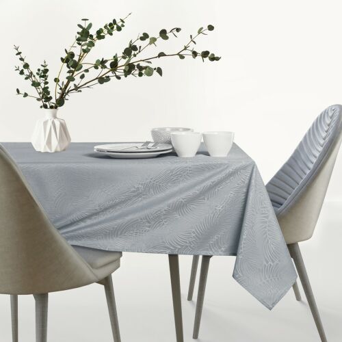 Tablecloth GAIA grey embossed pattern 110x160 ameliahome