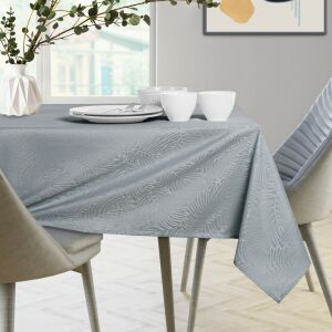 AmeliaHome GAIA grey embossed tablecloth on a dining table - Interior design