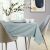 AmeliaHome GAIA mint green embossed tablecloth in dining room setting
