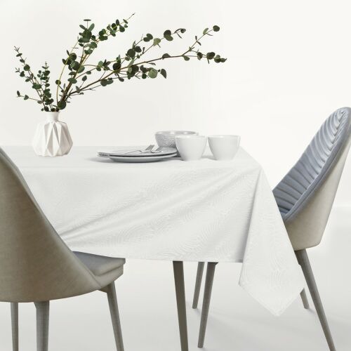 Tablecloth GAIA white embossed pattern 110x160 ameliahome