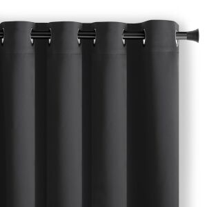 Zasłona zaciemniająca BLACKOUT kolor czarny styl klasyczny srebrny ringlets blackout 140x175 AmeliaHome 131407357