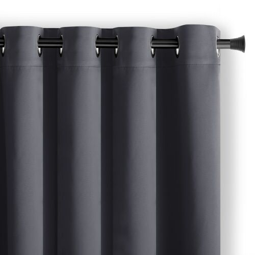 Blackout curtain BLACKOUT color graphite grey style classic silver rings blackout 140x175 AmeliaHome
