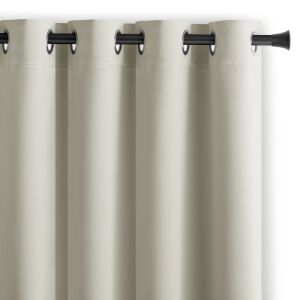 AmeliaHome Blackout Cream Curtain with Silver Grommets - Home Textile