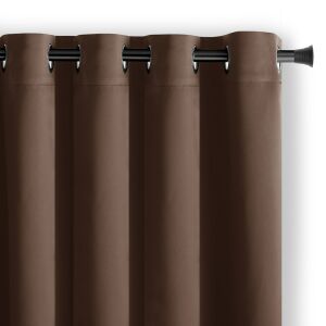 AmeliaHome brown blackout curtain with silver grommets - Curtain