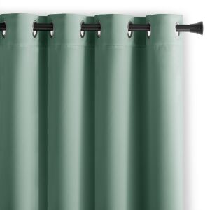 AmeliaHome Blackout Curtain - Mint Green with Silver Grommets - Interior design