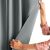 Close-up of AmeliaHome Blackout Curtain Fabric, Silver Grey