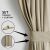 AmeliaHome Velvet beige curtain set with tieback infographic