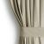 AmeliaHome Velvet beiger Vorhang mit Raffhalter-Detail, Nahaufnahme