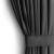 Close-up of AmeliaHome Velvet graphite grey curtain tieback