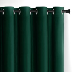 AmeliaHome Velvet glass green blackout curtain with silver grommets. - AmeliaHome