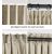 Collage showing different ways to use the tape on AmeliaHome Velvet beige blackout curtain.