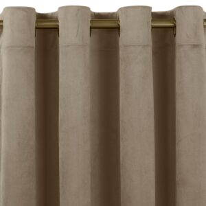 VILA beige velvet blackout curtain with gold grommets - Interior design