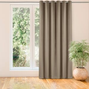 VILA beige velvet blackout curtain hanging in a living room - Interior design