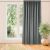 VILA graphite grey blackout curtain hanging in front of window