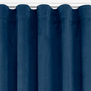 Perdea opacă VILA indigo din catifea cu bandă Wave, 135x270 cm - Homede