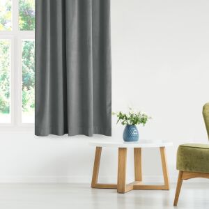VILA graphite grey blackout curtain in living room setting - Interior design