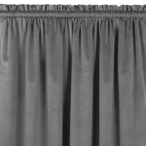 VILA grafitszürke sötétítő függöny bújtatóval és dekoratív ráncokkal, bársony textúra - Homede