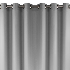 Carmena grauer Verdunkelungsvorhang mit goldenen Metallösen, 150x245 cm - Innenarchitektur
