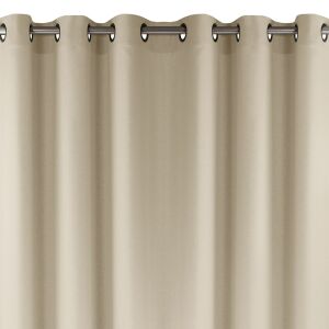 Carmena cremefarbene Verdunkelungsgardine mit silbernen Metallösen, Marke HOMEDE - Innenarchitektur