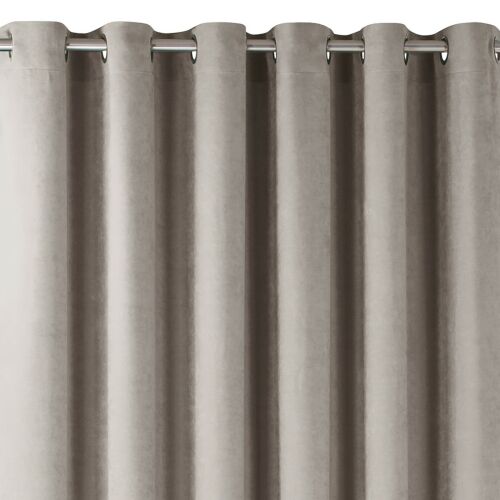 MILANA cappuccino blackout curtain with silver metal grommets